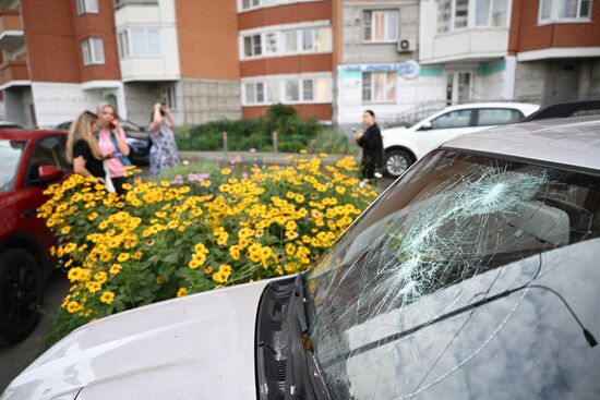 Беспилотник упал в Красногорске 