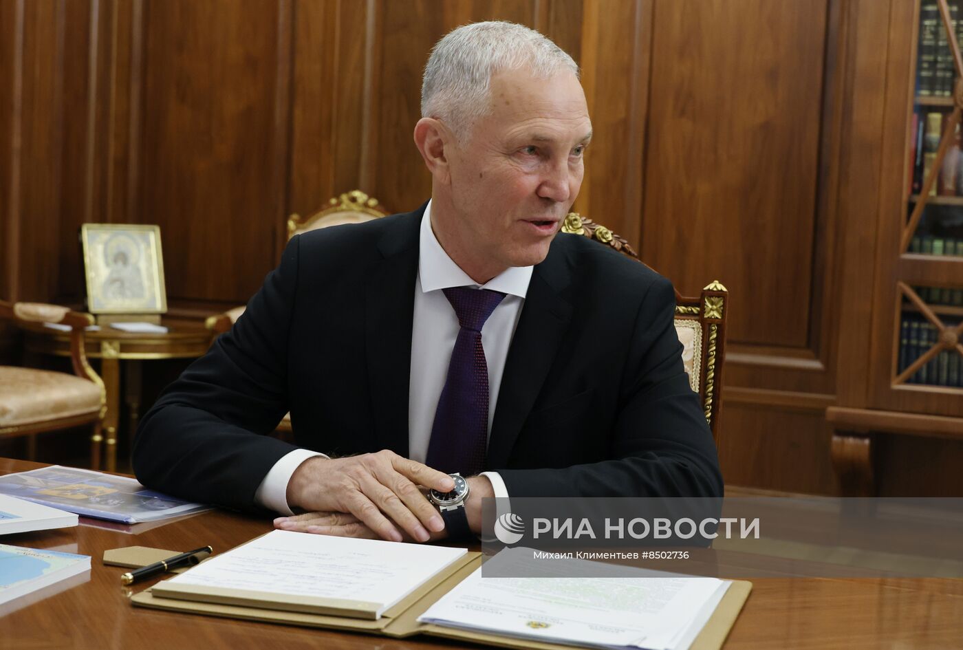 Встреча президента РФ В. Путина и врио губернатора Херсонской области В. Сальдо