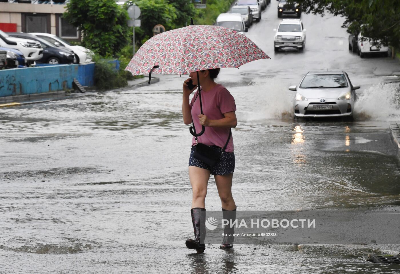 Сильный ливень вновь накрыл Приморье