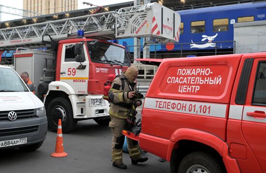 Пожар в районе трех вокзалов в Москве