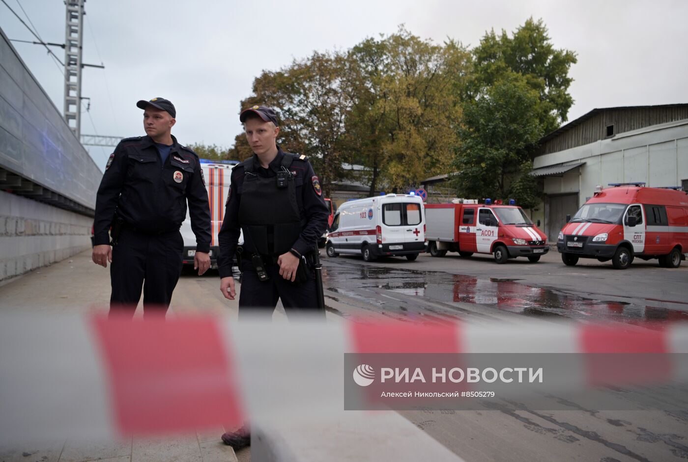 Пожар в районе трех вокзалов в Москве