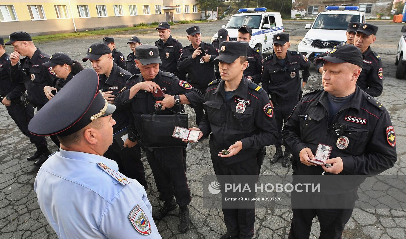 Работа патрульно-постовой службы полиции во Владивостоке