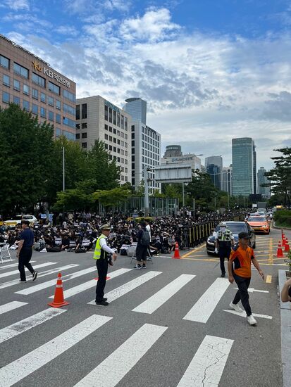 Акция протеста учителей в Южной Корее