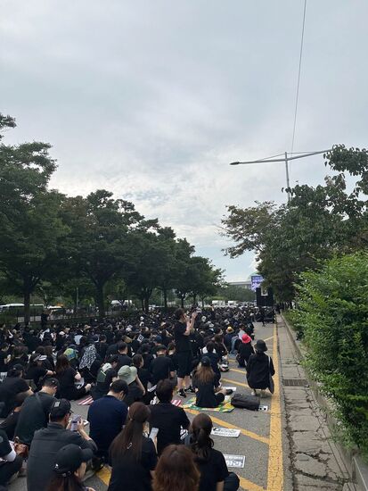 Акция протеста учителей в Южной Корее