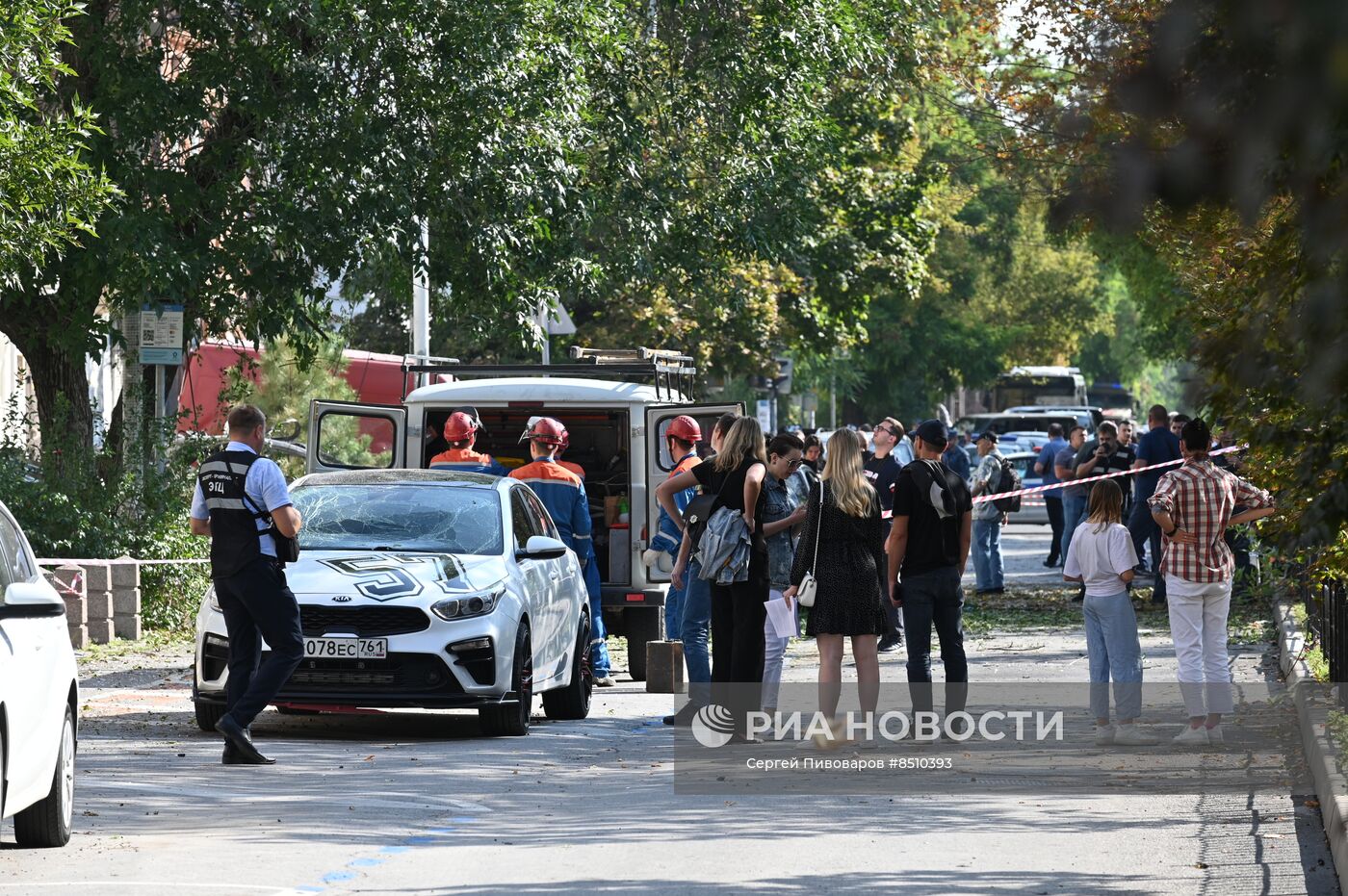 Последствия падения беспилотника в Ростове-на-Дону