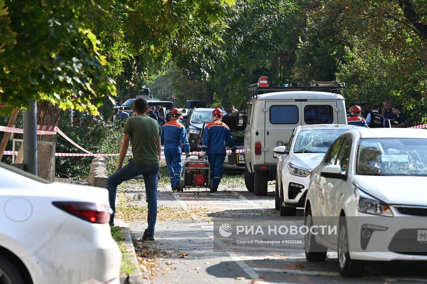 Последствия падения беспилотника в Ростове-на-Дону