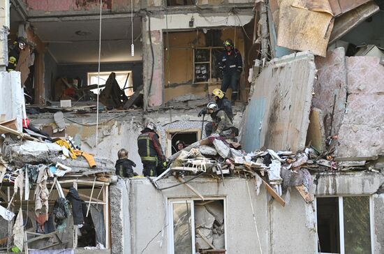 Взрыв газа в жилом доме в подмосковной Балашихе