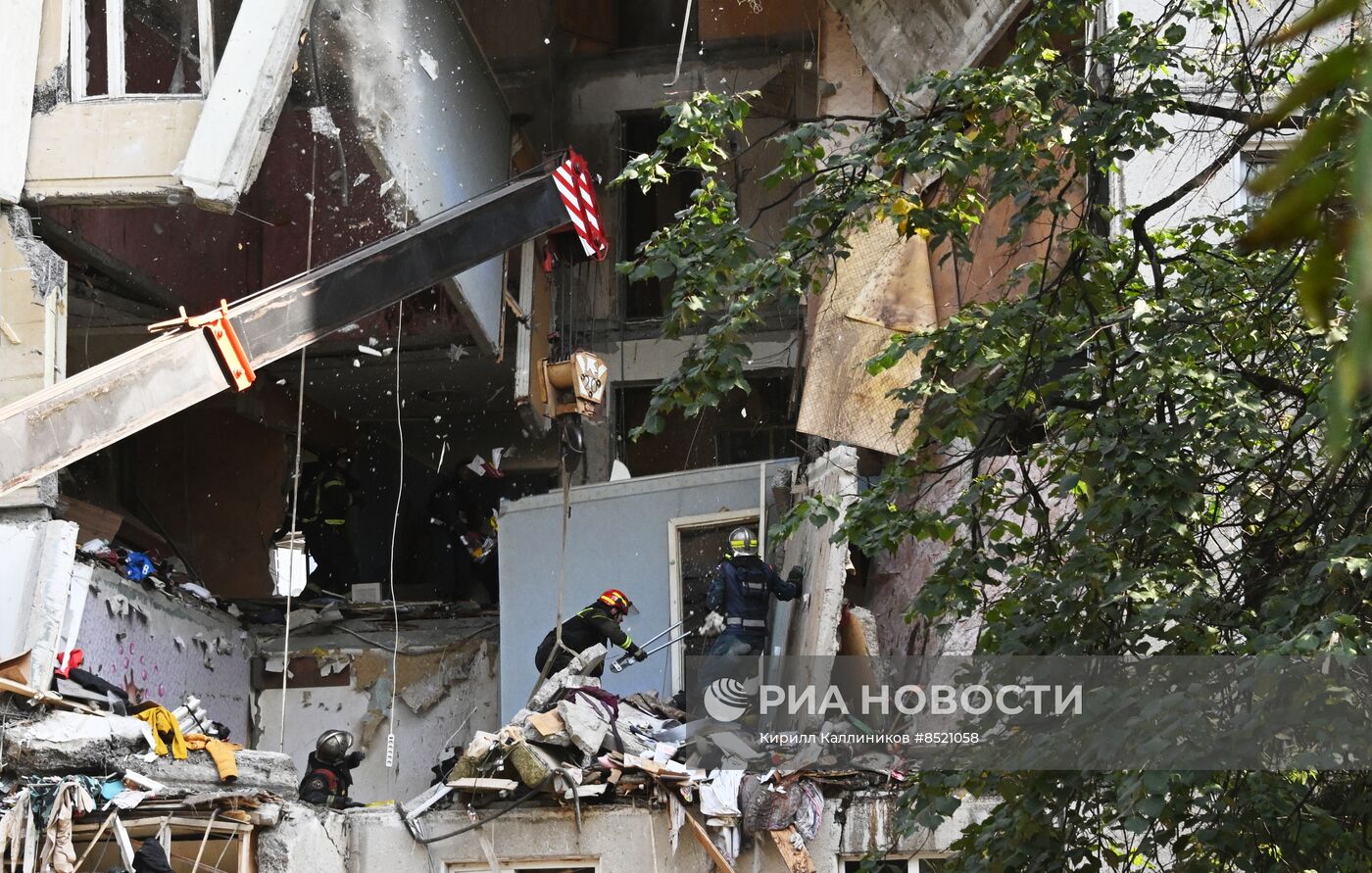 Взрыв газа в жилом доме в подмосковной Балашихе