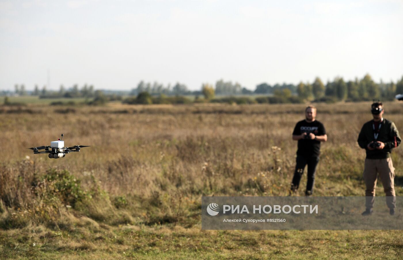 Испытания боевых дронов на аэродроме в Тамбове