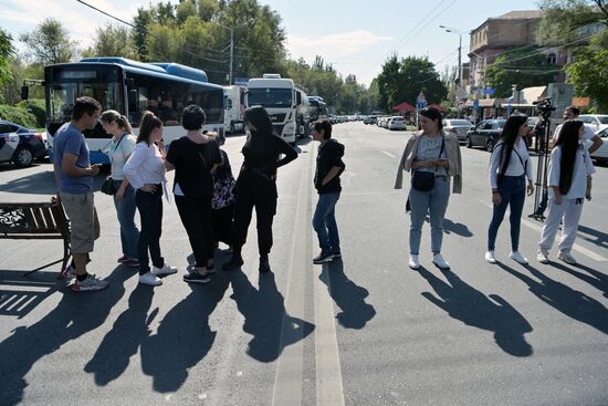 Протесты в Ереване на фоне эскалации в Нагорном Карабахе