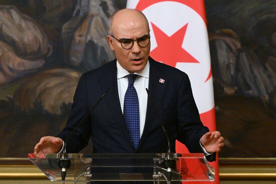 Переговоры министров иностранных дел РФ и Туниса С. Лаврова и Н. Аммара