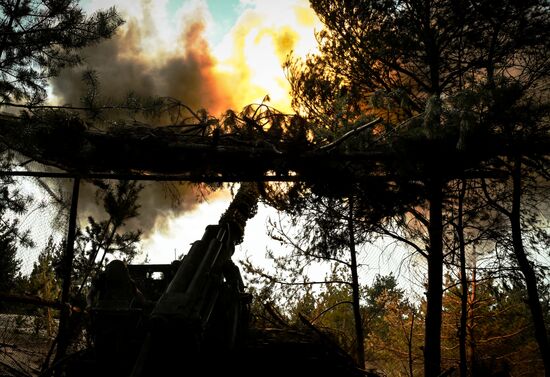 Позиции артиллерийского подразделения ЦВО на Краснолиманском направлении