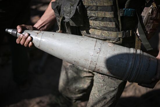 Позиции артиллерийского подразделения ЦВО на Краснолиманском направлении