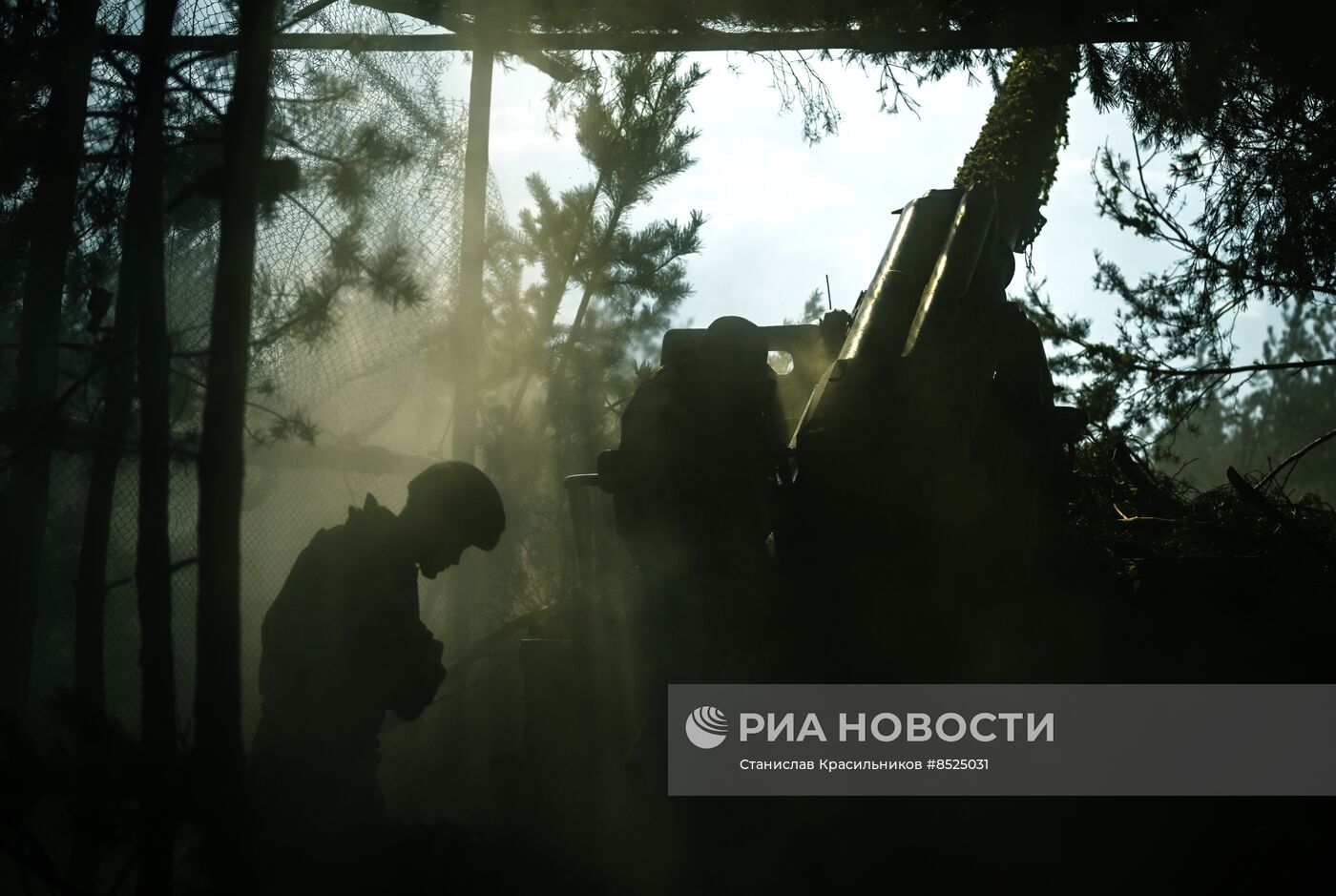 Позиции артиллерийского подразделения ЦВО на Краснолиманском направлении