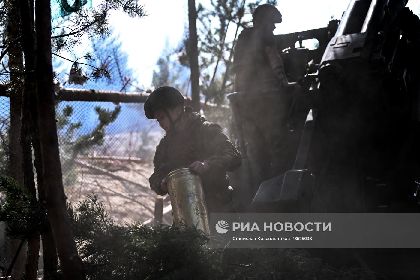 Позиции артиллерийского подразделения ЦВО на Краснолиманском направлении