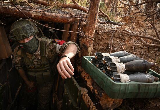 Боевая работа минометных расчетов ЦВО на Краснолиманском направлении СВО