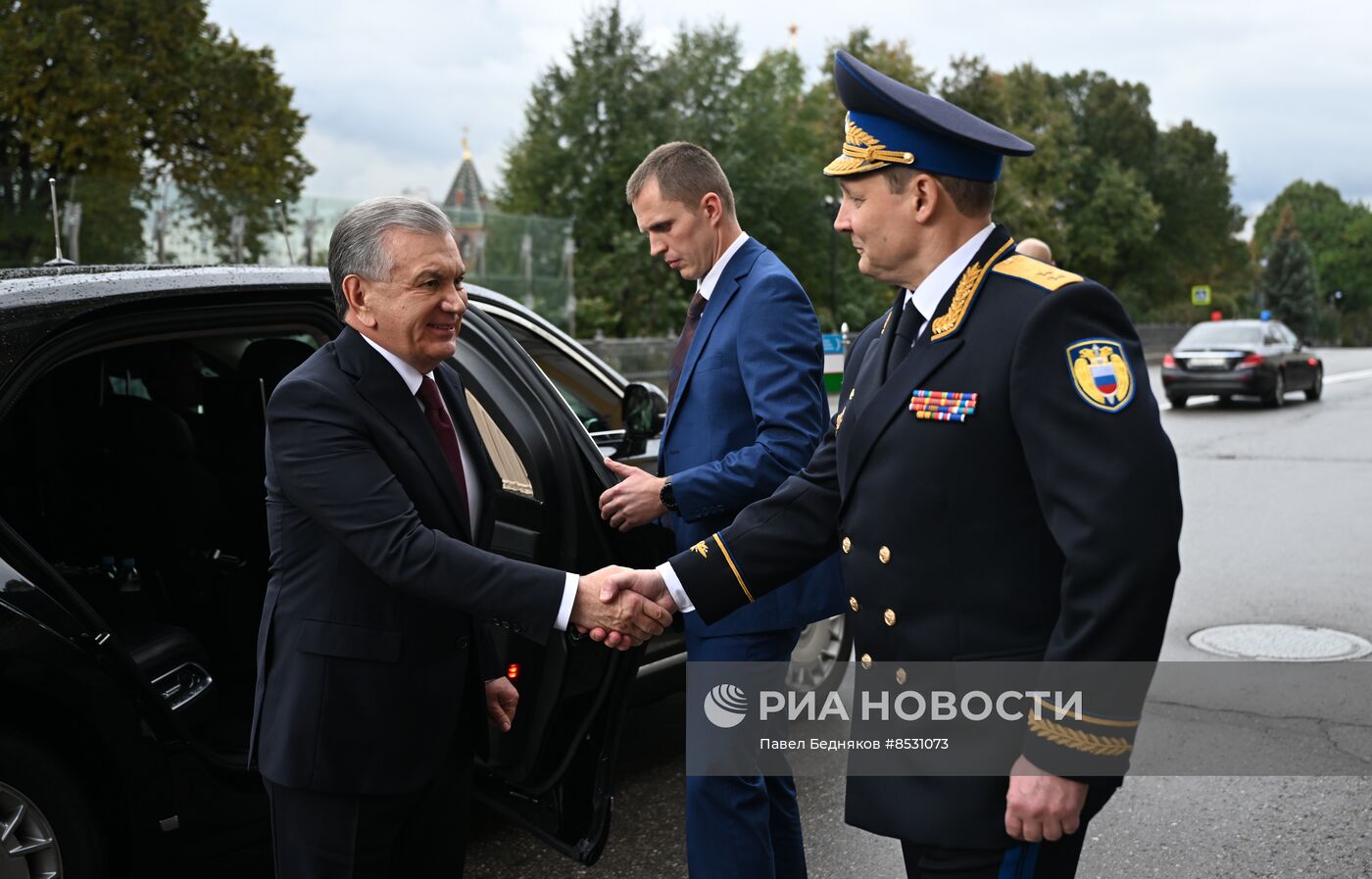 Переговоры президента РФ В. Путина и президента Узбекистана Ш. Мирзиеева