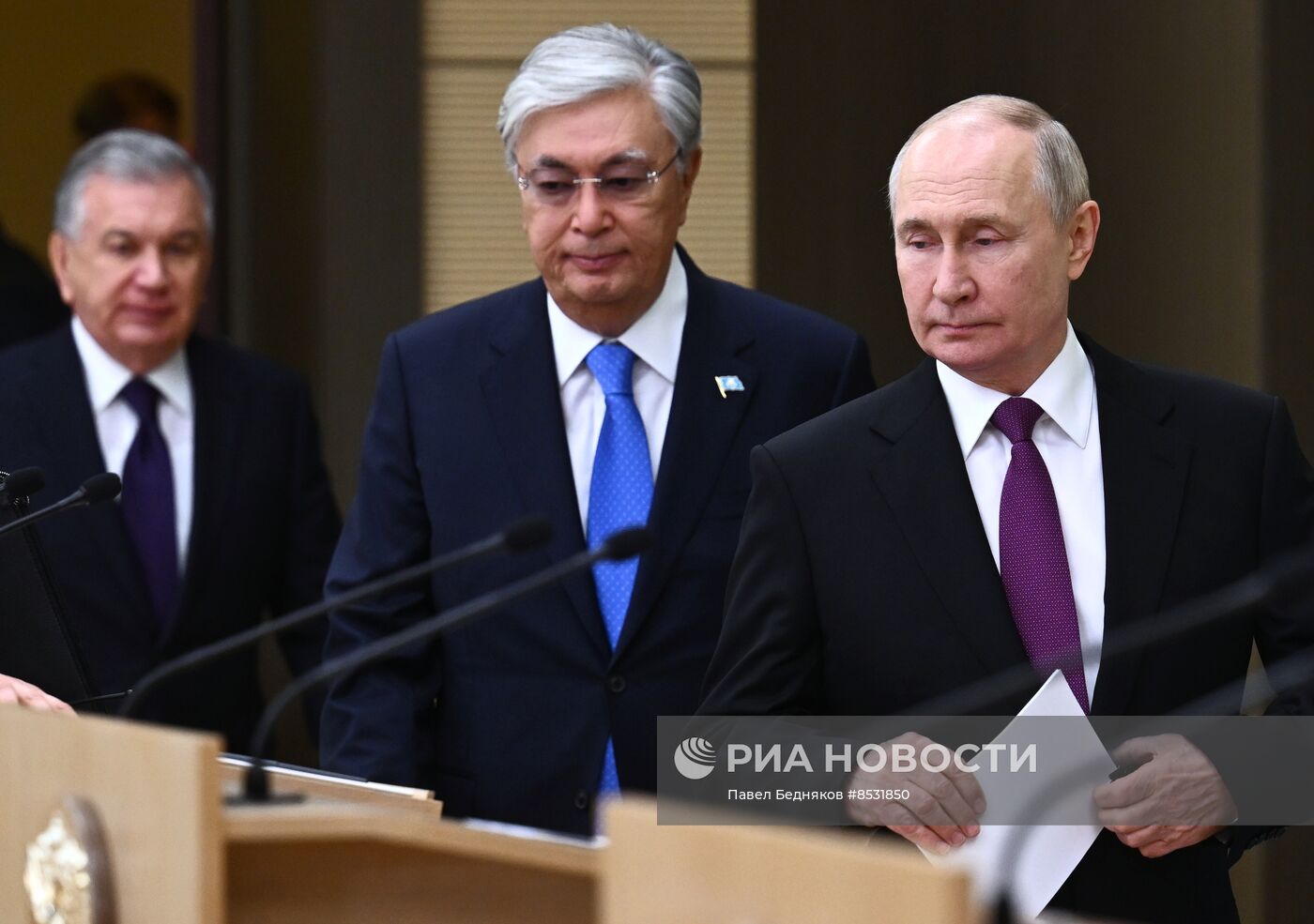 Президент РФ В. Путин встретился с президентами Узбекистана и Казахстана Ш. Мирзиеевым и К.-Ж Токаевым