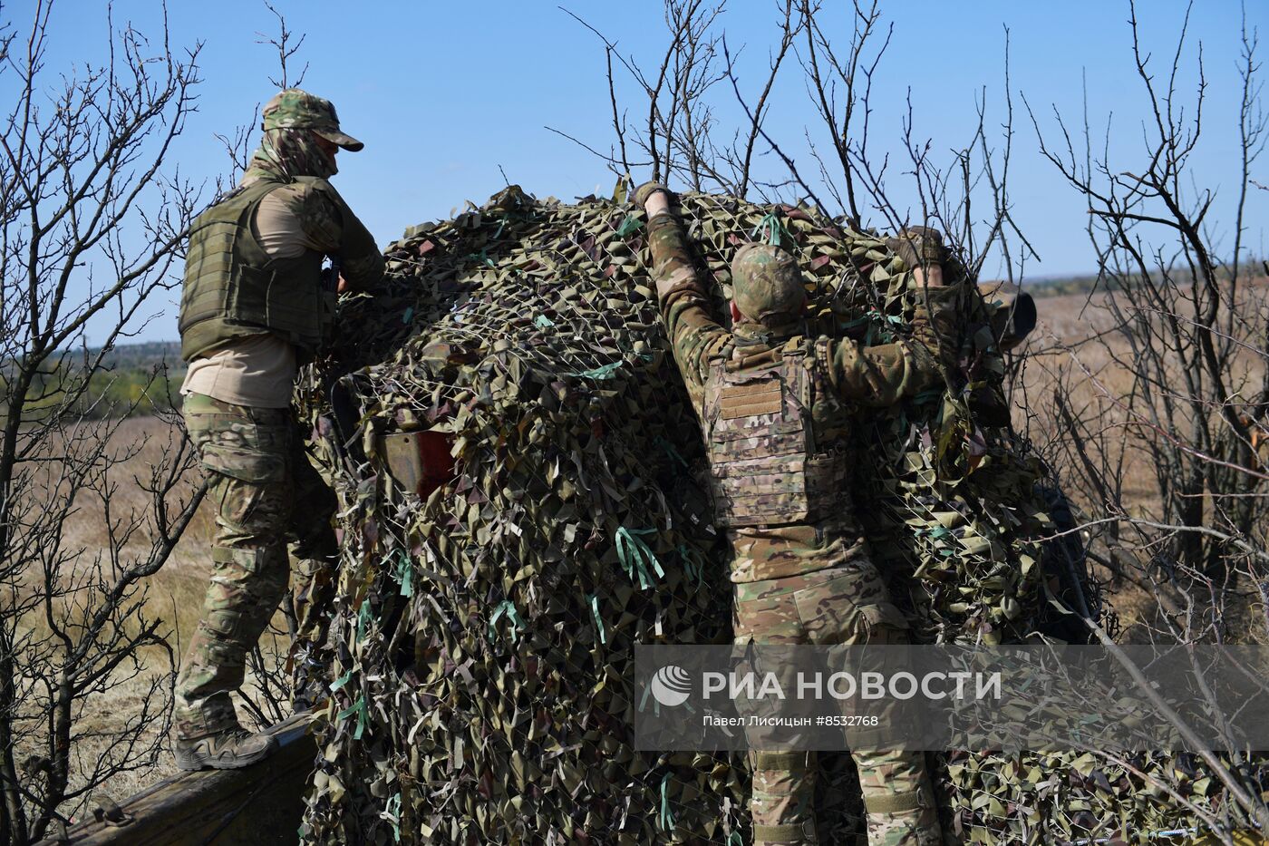 Боевая работа артиллеристов на Ореховском направлении