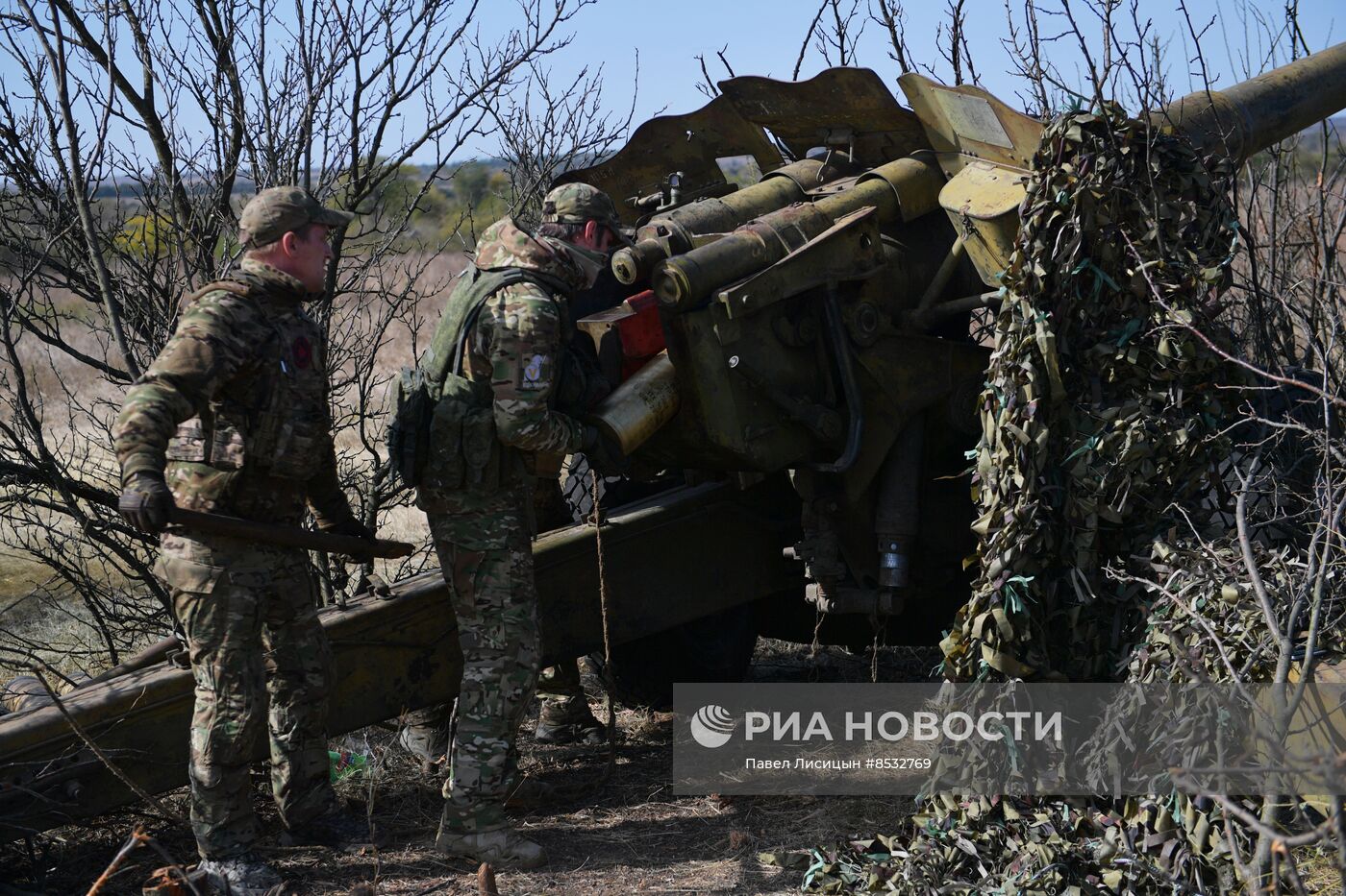 Боевая работа артиллеристов на Ореховском направлении