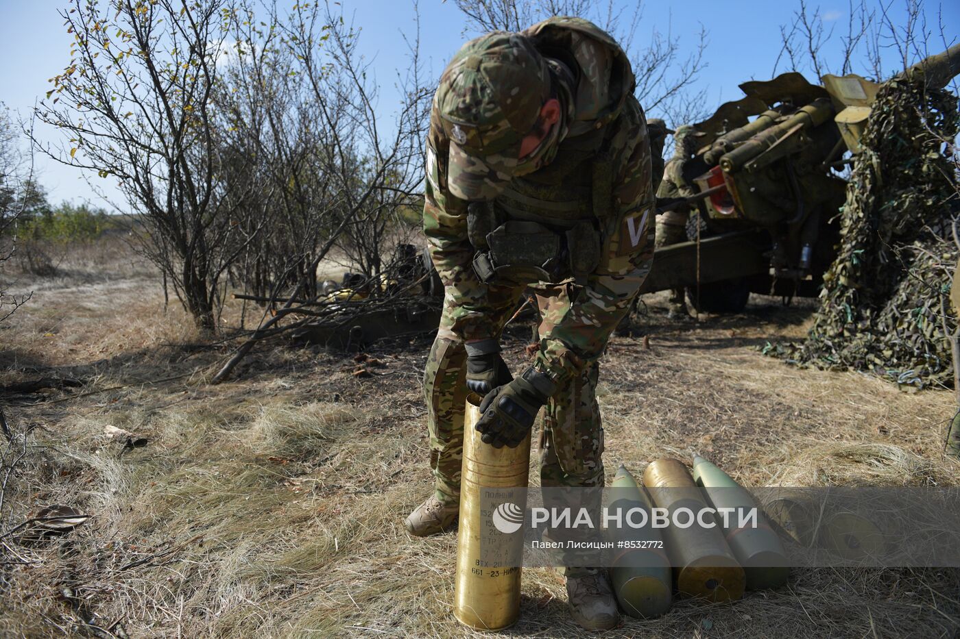 Боевая работа артиллеристов на Ореховском направлении