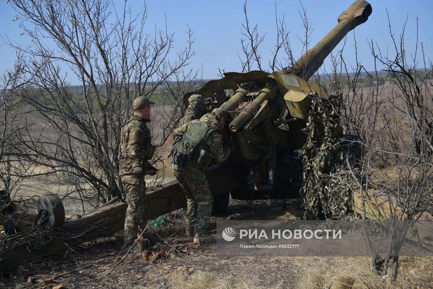 Боевая работа артиллеристов на Ореховском направлении