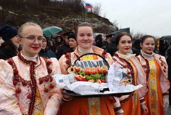 Встреча кораблей Северного флота из арктического похода в Североморске