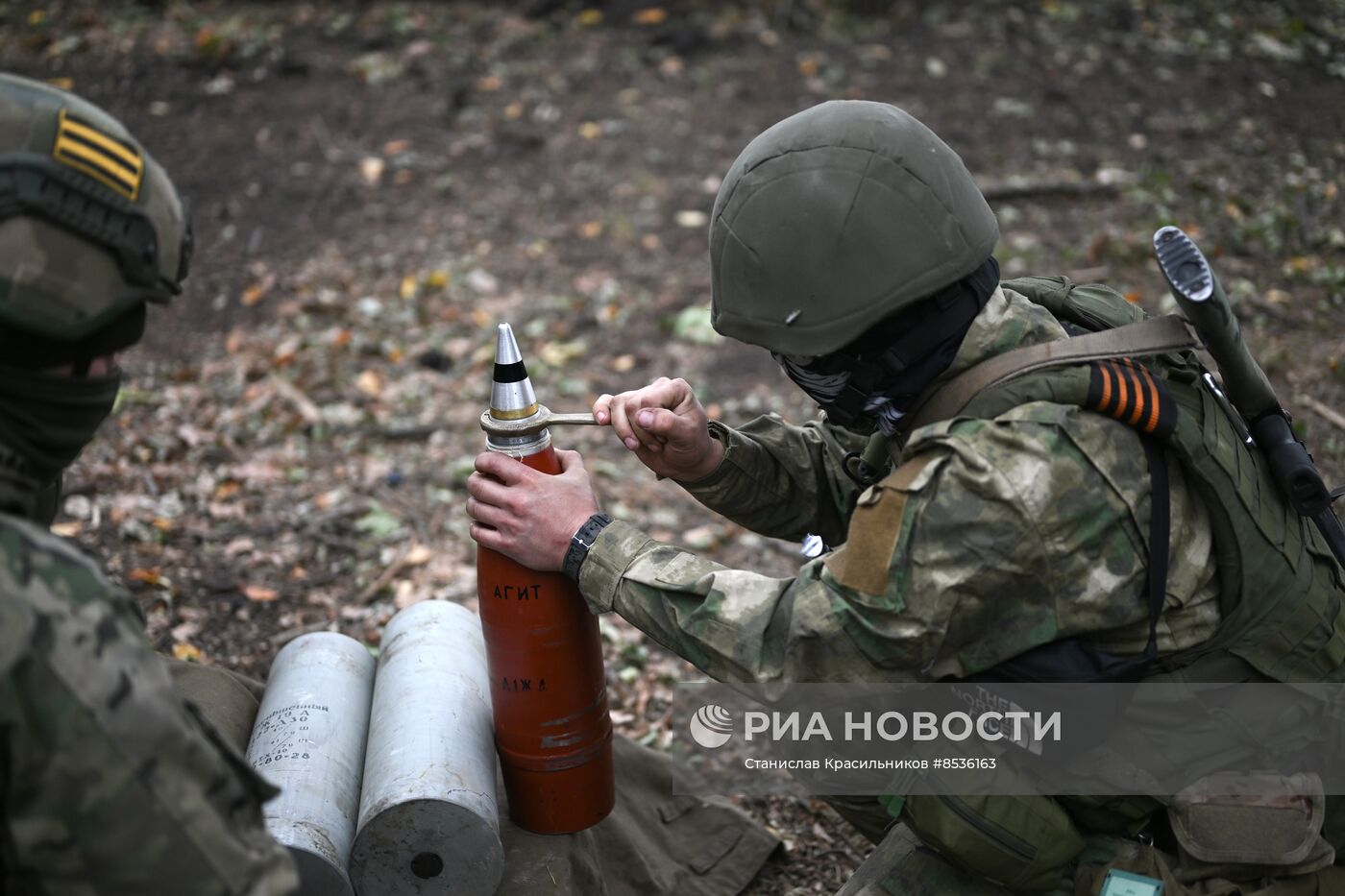 Стрельба агитационными снарядами по позициям ВСУ на Северском направлении