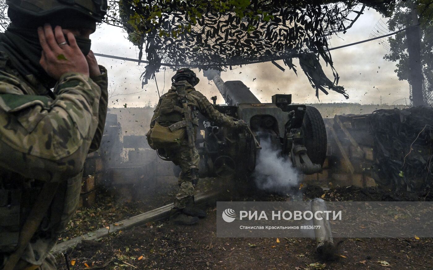 Стрельба агитационными снарядами по позициям ВСУ на Северском направлении