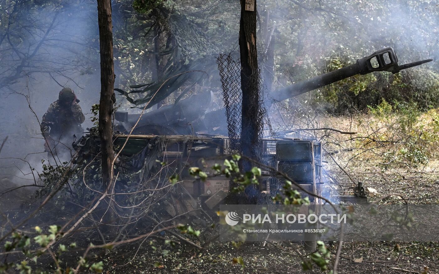 Стрельба агитационными снарядами по позициям ВСУ на Северском направлении