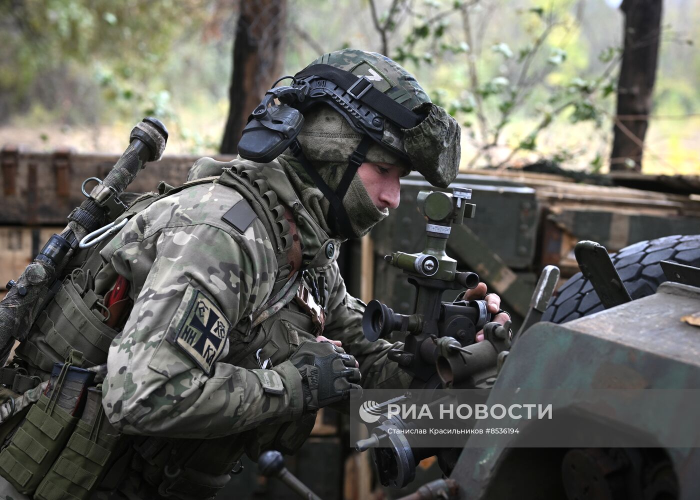 Стрельба агитационными снарядами по позициям ВСУ на Северском направлении