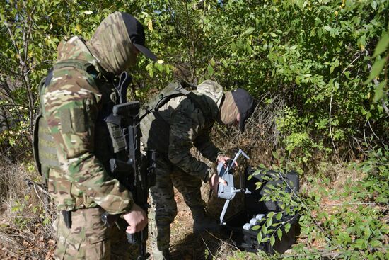 Корректировка огня танковых подразделений с помощью БПЛА в Запорожской области 