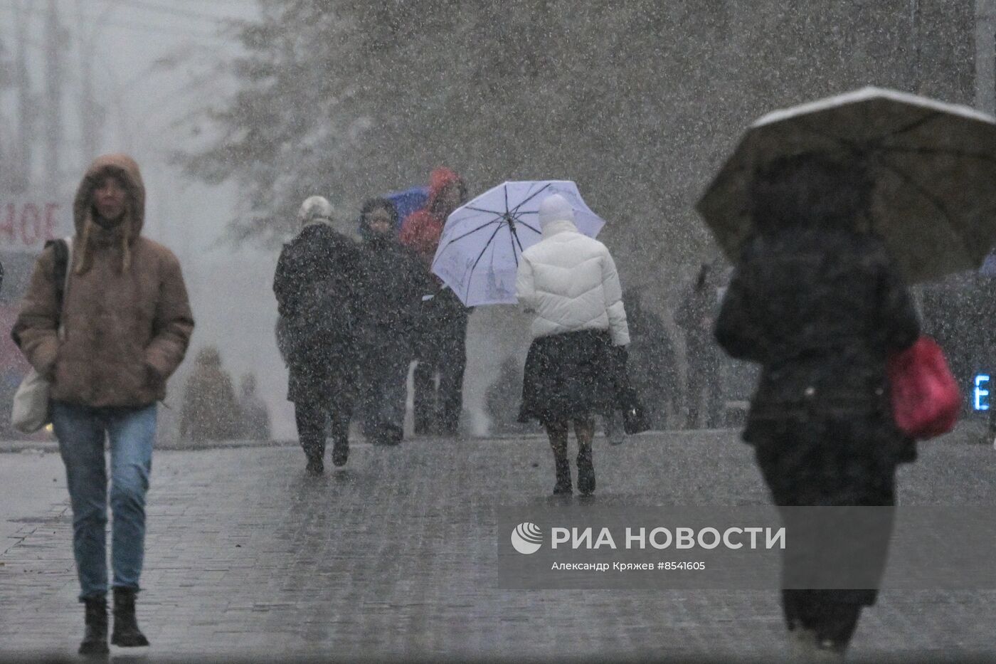 Первый снег в Новосибирске