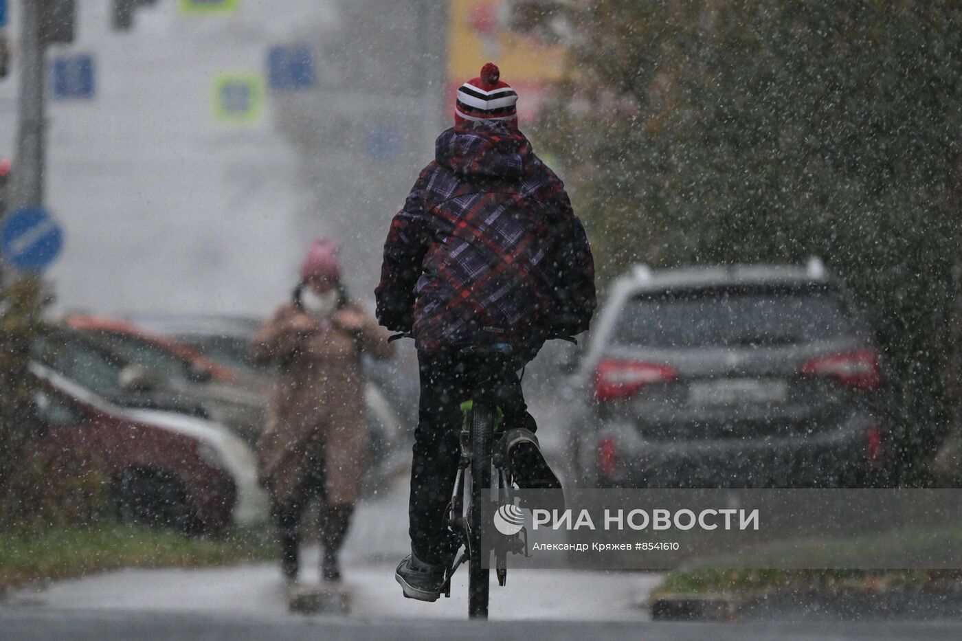 Первый снег в Новосибирске