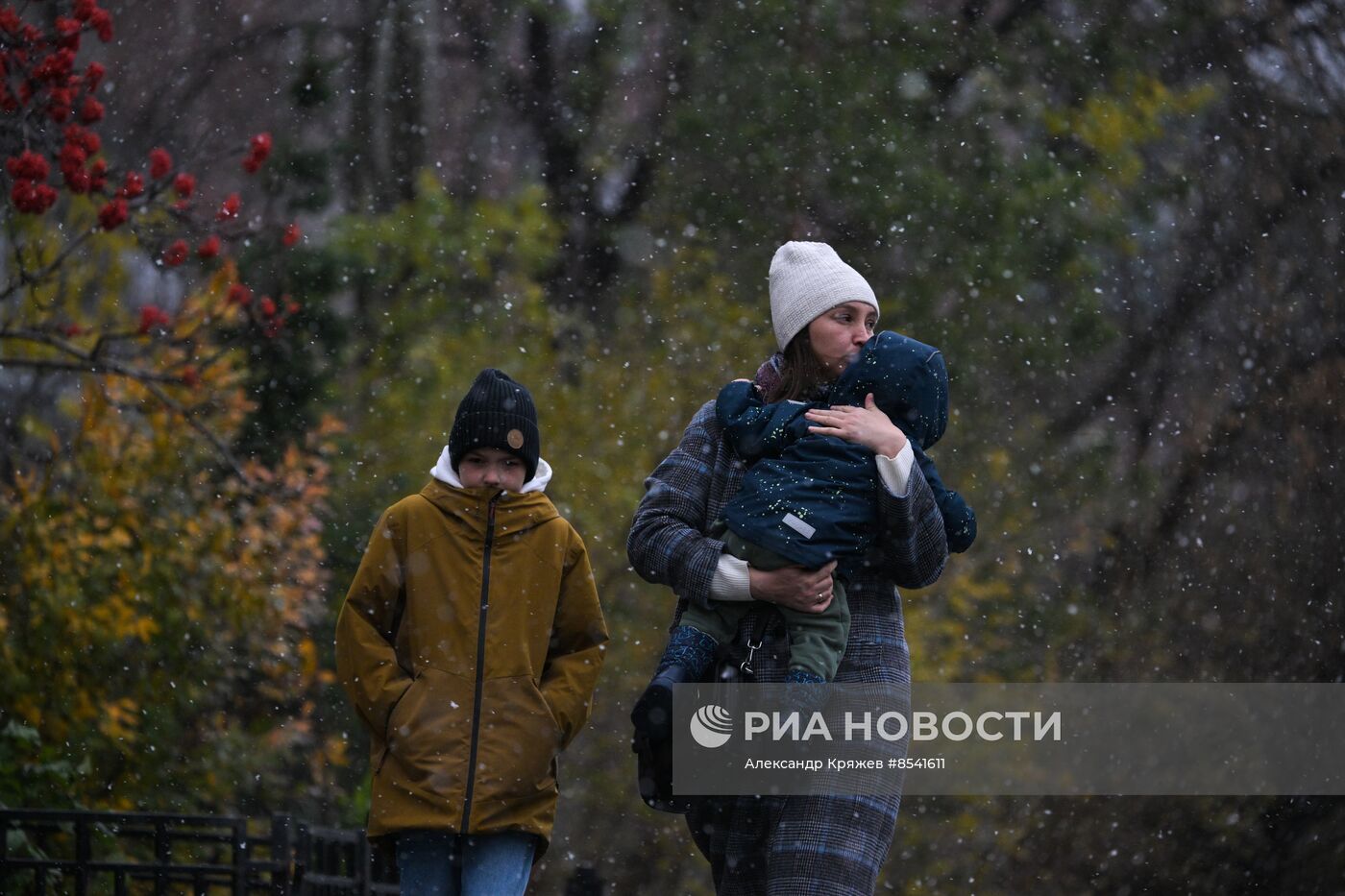 Первый снег в Новосибирске