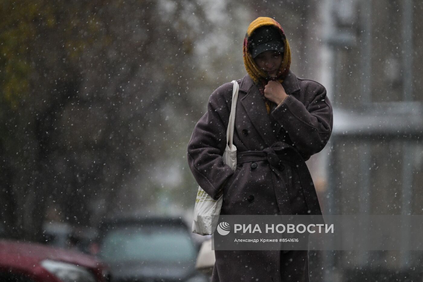 Первый снег в Новосибирске