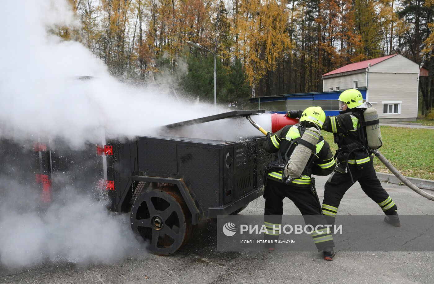 Тренировка пожарных и спасателей Москвы 