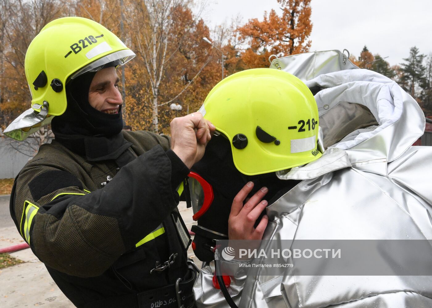 Тренировка пожарных и спасателей Москвы 