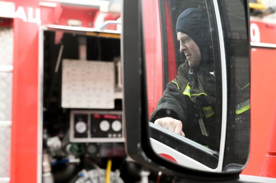 Тренировка пожарных и спасателей Москвы 