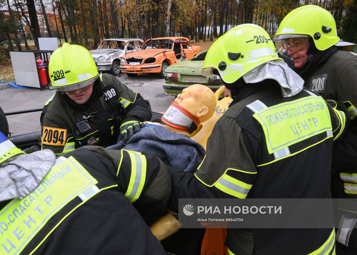 Тренировка пожарных и спасателей Москвы 