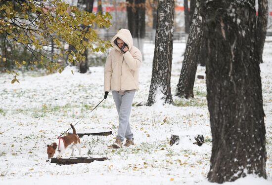 Снег в Москве 