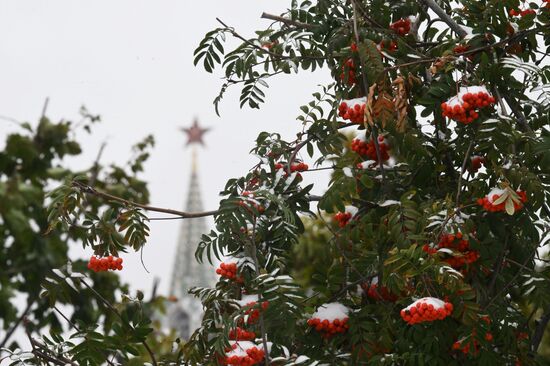 Снег в Москве 