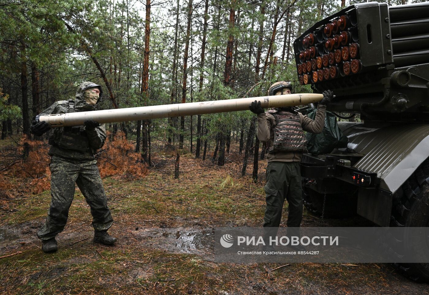 Боевая работа реактивной артиллерийской батареи ЦВО на Краснолиманском направлении