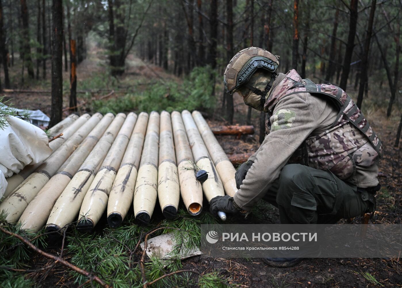 Боевая работа реактивной артиллерийской батареи ЦВО на Краснолиманском направлении