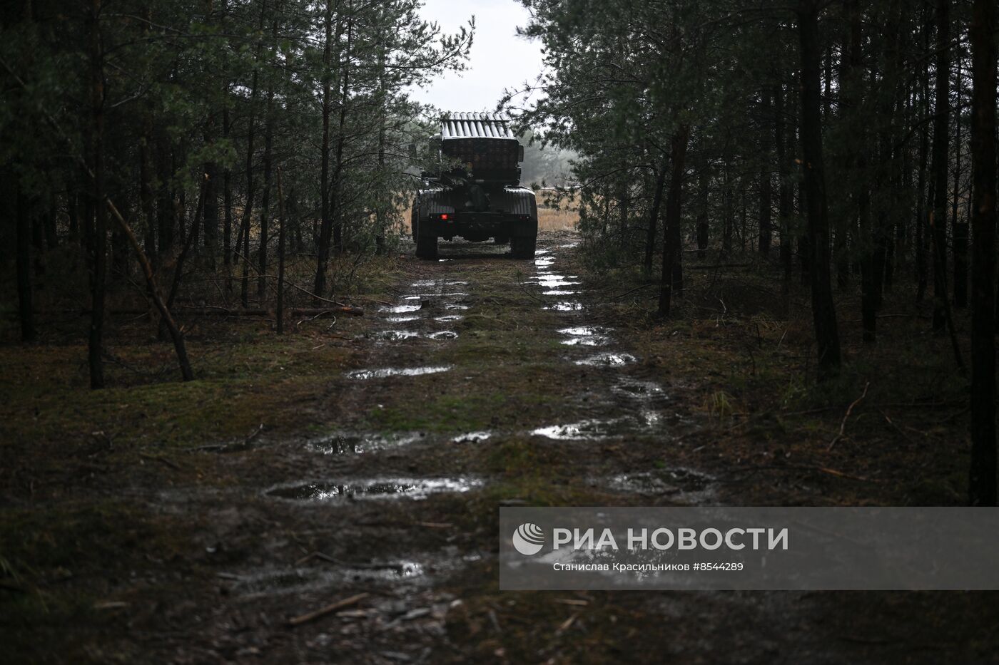 Боевая работа реактивной артиллерийской батареи ЦВО на Краснолиманском направлении