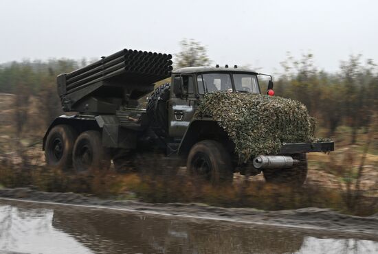 Боевая работа реактивной артиллерийской батареи ЦВО на Краснолиманском направлении