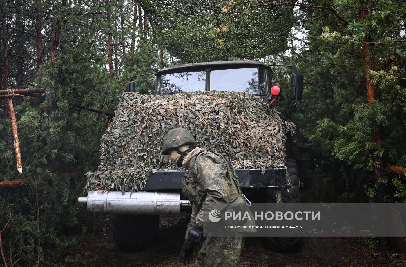 Боевая работа реактивной артиллерийской батареи ЦВО на Краснолиманском направлении