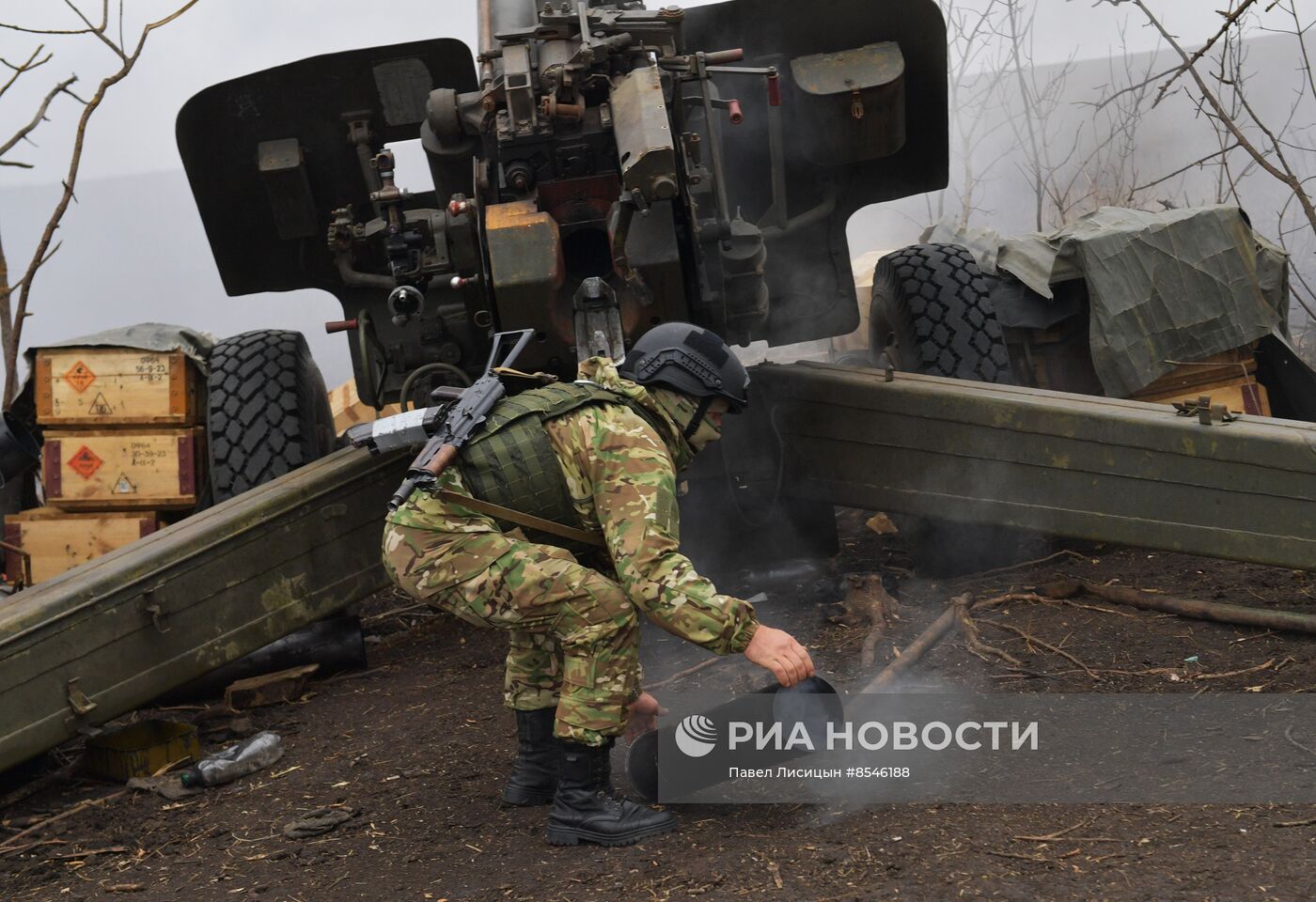 Боевая работа артиллеристов на Запорожском направлении