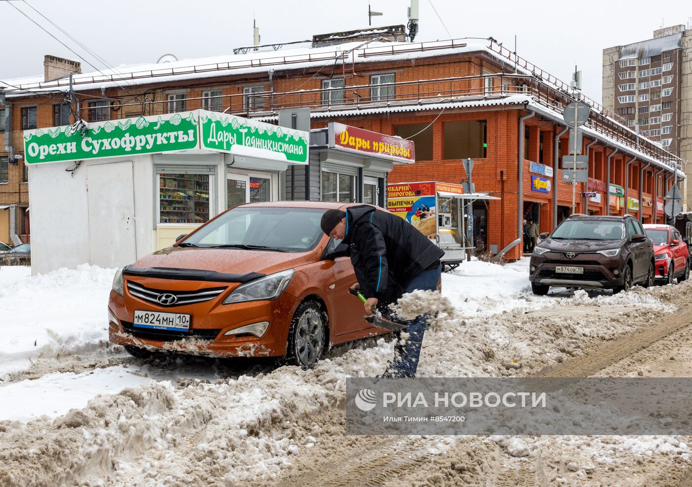 Снегопад в Карелии