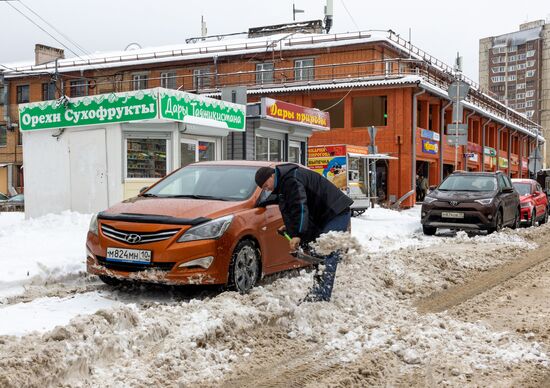 Снегопад в Карелии